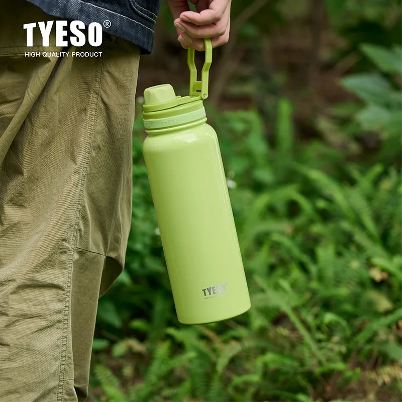 TYESO Thermos Bottle Car Insulated Flask Water Tumbler for Outdoor Sports Travel Vacuum Flasks Stainless Steel Thermal Cup