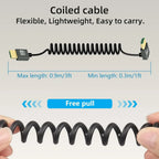 8K UHD Cable High Speed HDMI-compatible Mini/Micro HDMI-compatible Coiled Cord for HDTV Laptop PC PS4 Camera DV Monitor Display