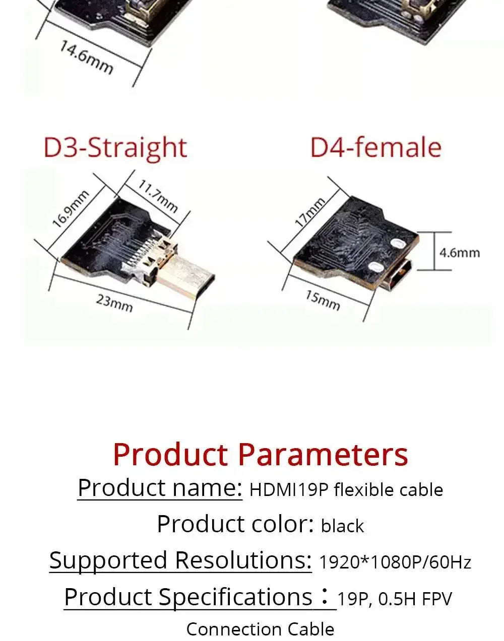 Ribbon FPV HDMI-Compatible Connector Flexible Flat Cable Raspberry Pi 4 Micro HDMI to HDMI/Mini HDMI Female 90 Degree FFC 20pin