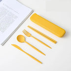 New Wheat straw Wheat Straw Dinnerware Set Eco-Friendly Portable Utensil Box Tableware Cutlery Set Travel
