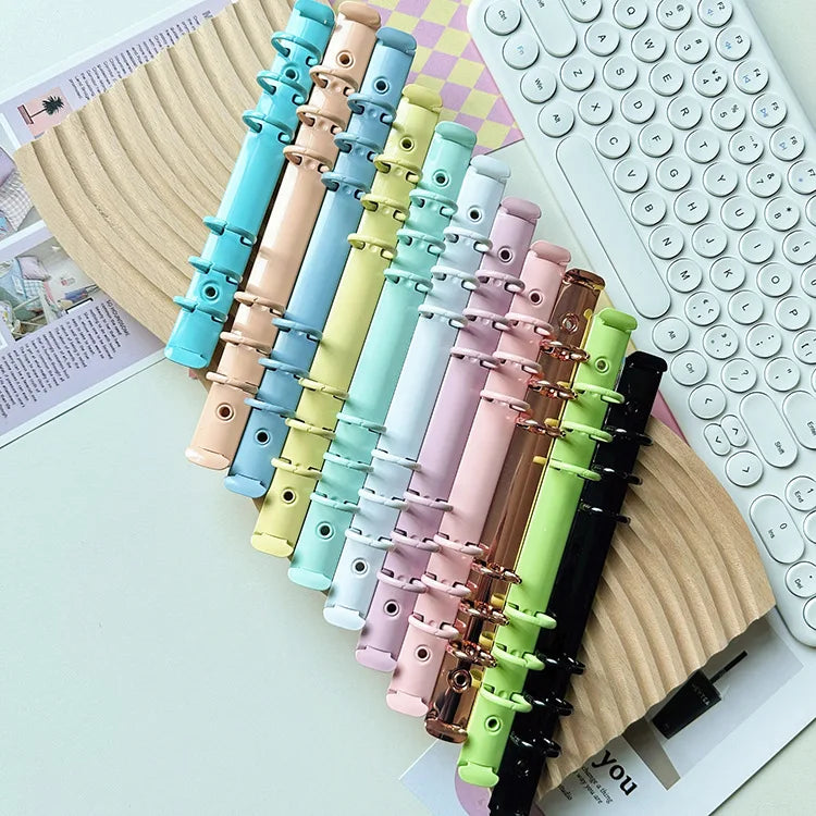 Candy-colored Metal Loose-leaf Iron Clip Macaroon 6-hole Binder A5 Binder Loose-leaf  Binder Clips Notebook Loose-leaf Rings