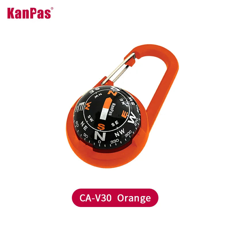 KANPAS Carabiner Compass Ball,Innovative Dual Dial Outdoor Compass,Waterproof Lightweight Backpacking Luminous Compass CA-V30(L)