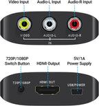 HD 1080P AV to HDMI RCA To HDMI Composite Adapter Converter With USB Cable CVBS AV Adapter For N64 Wii PS1/2/3 Xbox One SNES Etc