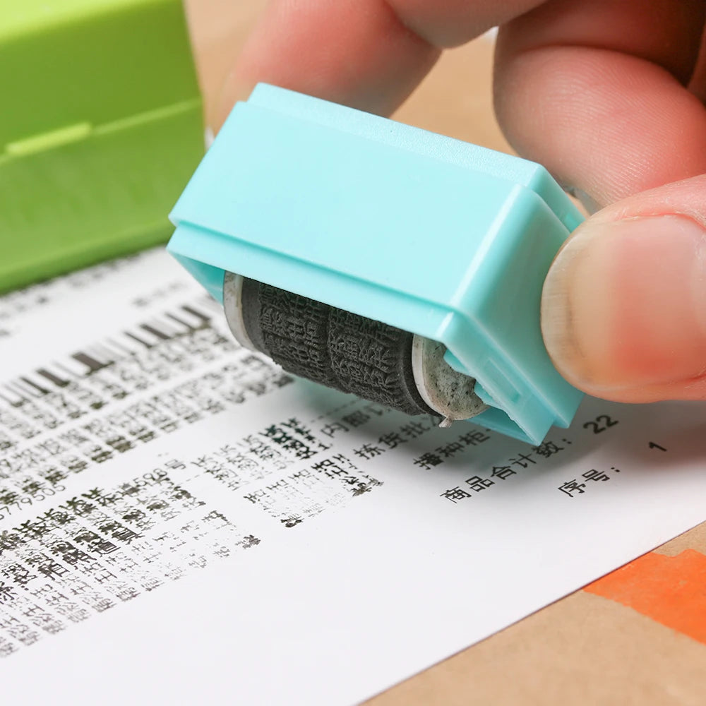Messy Code Erase Roller Stamp Security Self-Inking Hide Privacy Seal Identity Information Theft Protection Privacy Eliminators