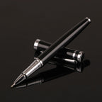 Luxury Metal Silver Black Signature Ballpoint Pens for Business Writing Office Supplies Stationery Customized Logo Name Gift