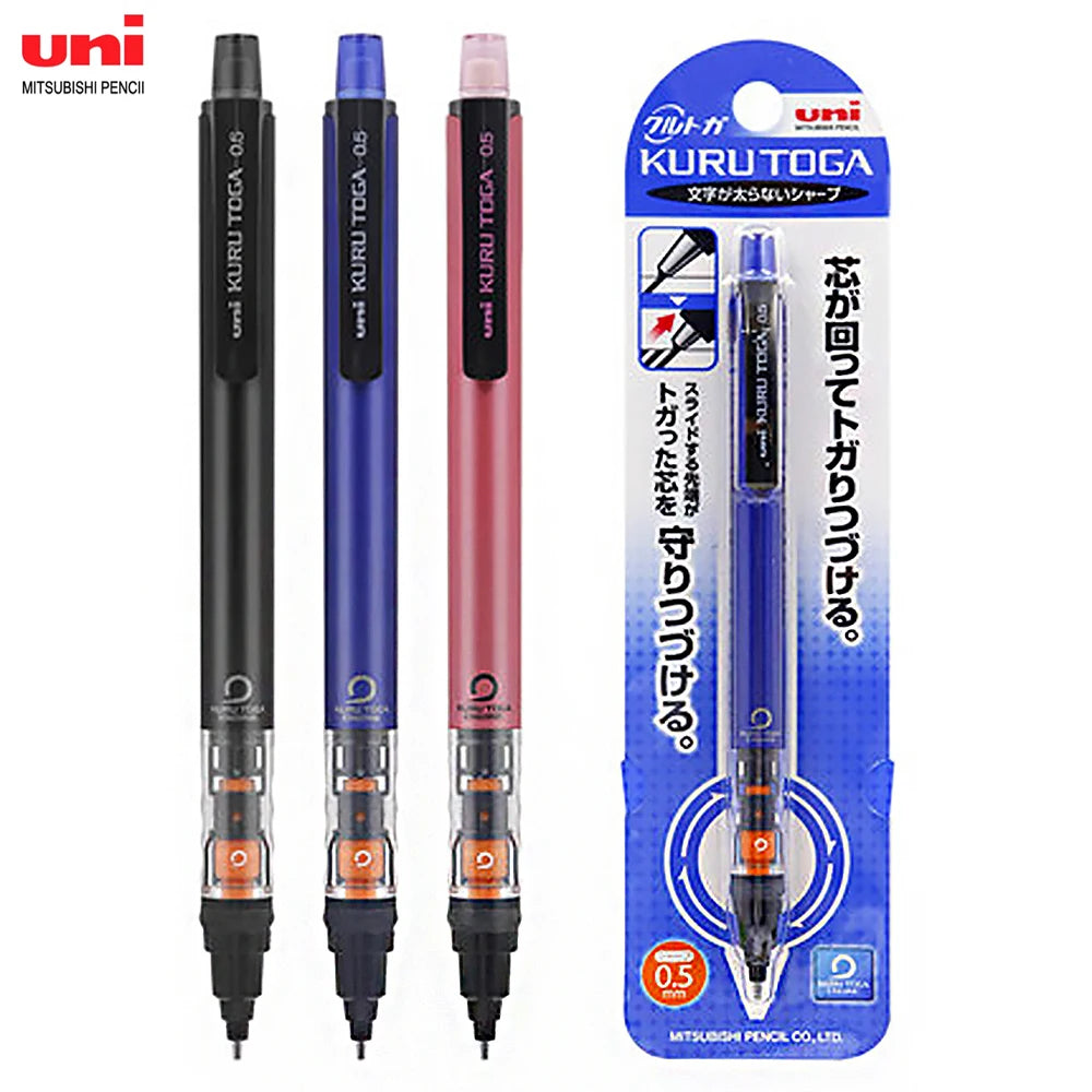 UNI KURUTOGA Mechanical Pencil M5-452 Creative Writing Continuous Sketch 0.5mm Lead Automatic Rotating Mechanical Pencil