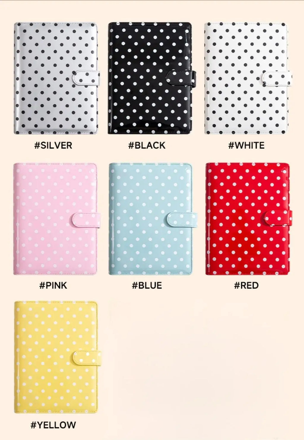 New A5 PU Leather Binder Cover with Magnetic Buckle Closure, 6 Ring Personal Notebook for Organizing Planner, Photo Card Sleeves