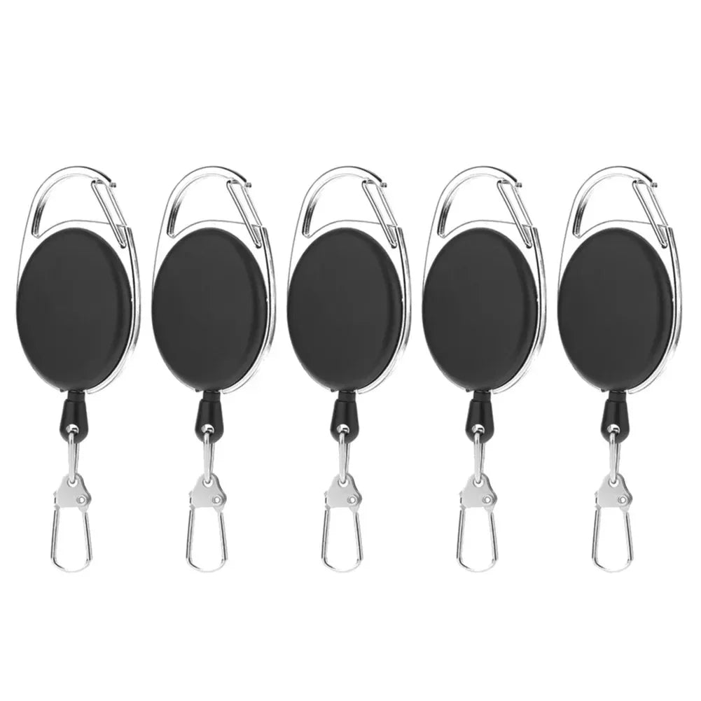 1/3/5/10Pcs Fly Fishing Key Ring Retractor Tool Retractable Keychain Reel Badge Holder Fishing Tackle
