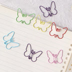 30/50pcs Metal Material Butterfly Shape Paper Clips Macaron Colors Kawaii Cute Bookmark Clip Stationery Office School Supplies