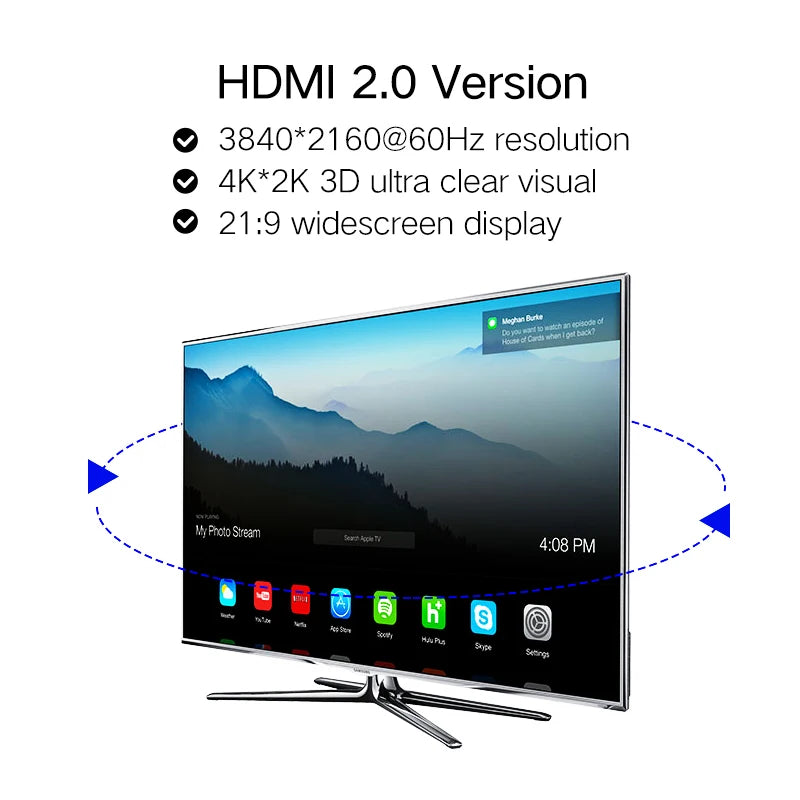 Shuliancable HDMI High Speed Male-Male 2.0 1080P 3D for Apple TV Xbox Computer 1m 1.5m 2m 3m 5m 7.5m 10m
