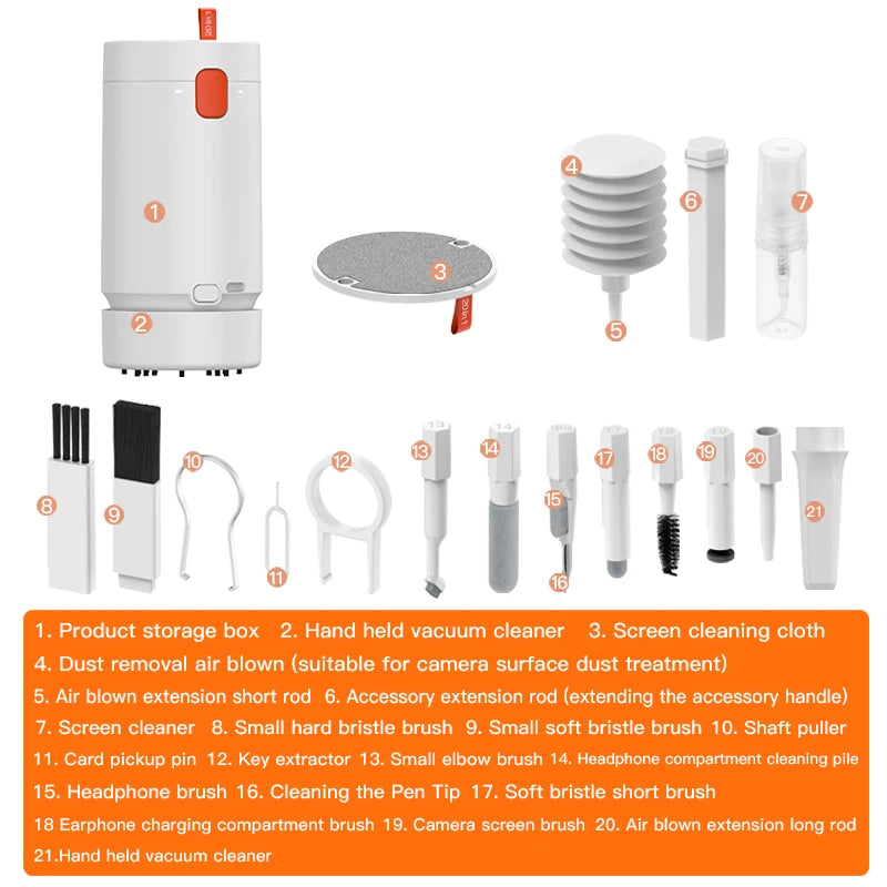 21-in-1 Cleaner Kit Earphones Cleaning Pen Screen Cleaning Tools Computer Keyboard Brush Keycap Puller Multifunctional Brush Kit