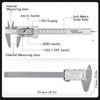 Electronic Digital Caliper, Inch and Millimeter Conversion, LCD Screen Display 0-6” Caliper Measuring Tool, Auto Power Off