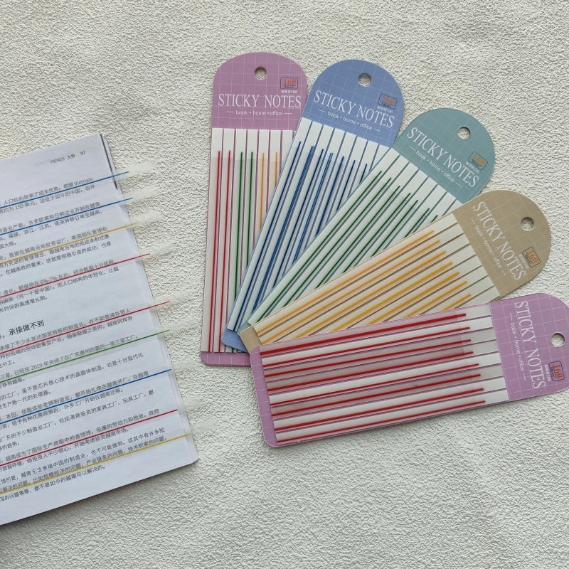KindFuny 5 Packs Transparent Sticky Notes Self-Adhesive Reading Book Annotation Notepad Bookmarks Memo Pad Index Tabs Cute