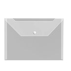 20Pcs A4 Size Plastic EnvelopeTransparent Reusable Poly Envelope Waterproof Folder with Buttons  for School Office Suppli