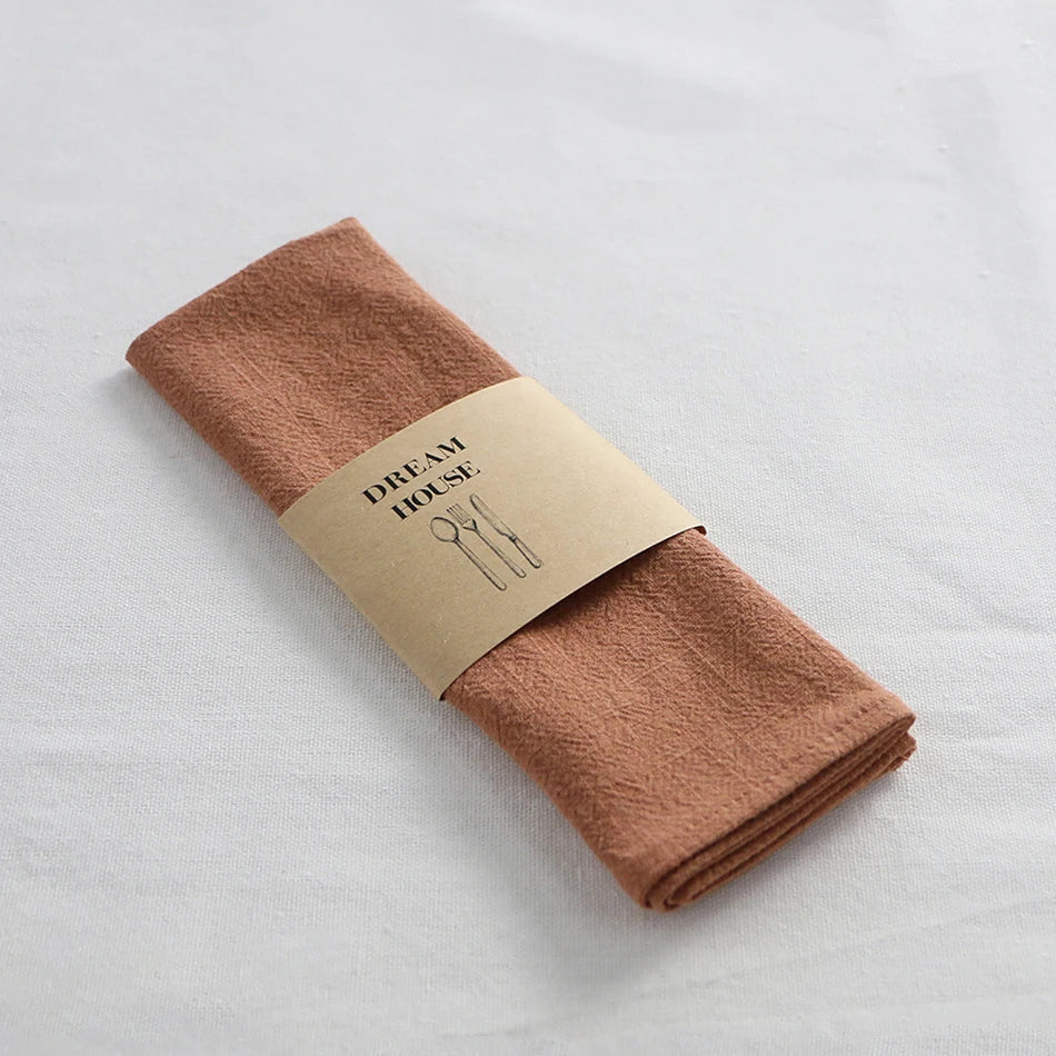 1PC Thicken Cotton Linen Colorful Cloth Napkins,Reusable Fabric Placemat,for Kitchen Dining Hotel Restaurant Serving Table Decor