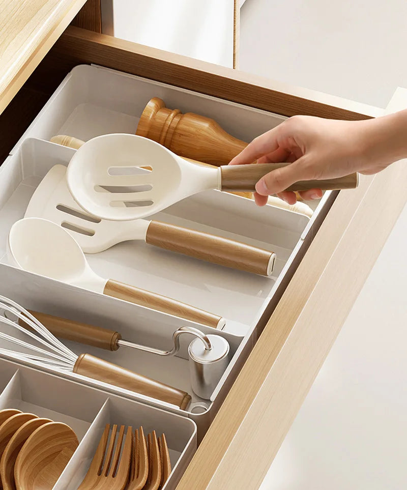 Expandable Drawer Organizer Versatile Adjustable Organizer Cutlery Tray For Kitchen Drawer Spoons Forks Knives Cutlery Holder