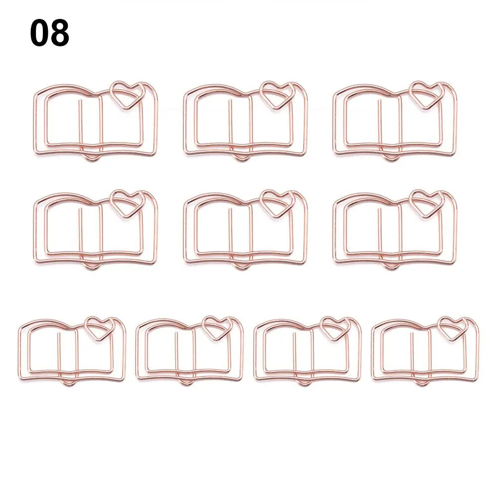 50/20pcs Love Diamond Crown Envelope Stationery Photo Tickets Office Supplies Metal Book Paper Clip Paperclips Mini Binder Clips