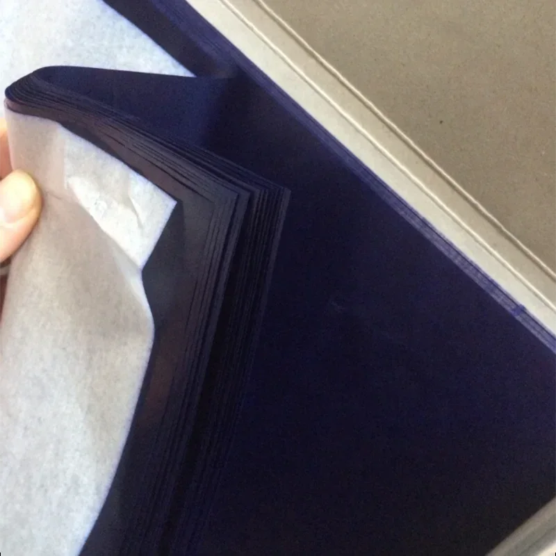 50PCS 48K Carbon Paper Blue Double-sided Thin Carbon Paper for Accounting and Finance Transfer Paper  Tracing Papers for Drawing
