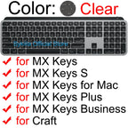 Keyboard Cover for Logitech MX KEYS S Mechanical Plus for Mac for Logi Protective Protector Skin Clear Silicone Case Accessories