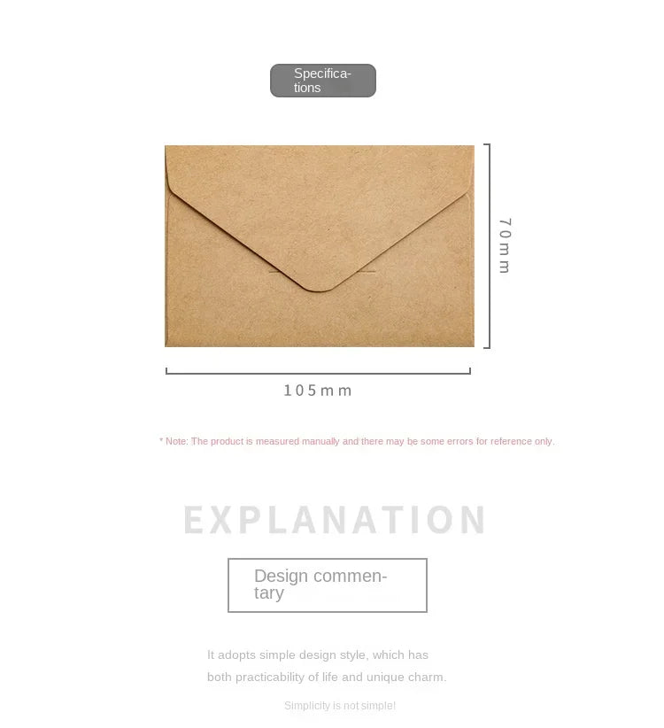 20/40/80PCS Classical White Black Kraft Blank Mini Paper Window Envelopes Wedding Invitation Envelope Gift Envelope