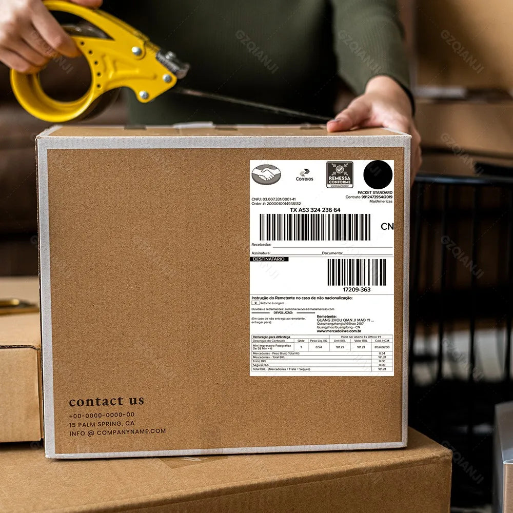 100mm Direct Thermal Labels 100/500 pcs Per Stacked Strong Adhesive Labels Resistant to Water Grease For shipping label 4inch