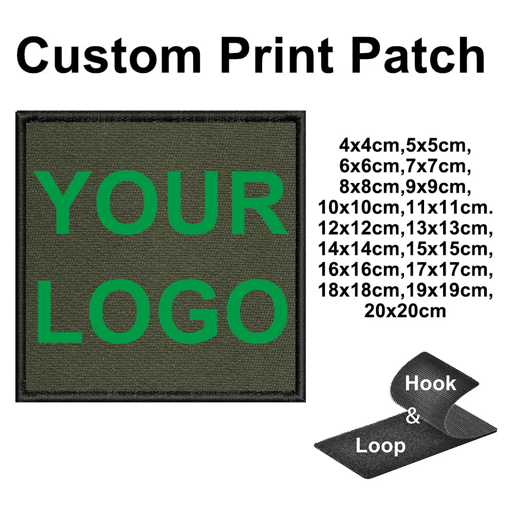 Army Green Background Patch Logo Custom Personalized Name Patches Stripes Badge Tags Chevrons Armband Hook Loop For Clothes