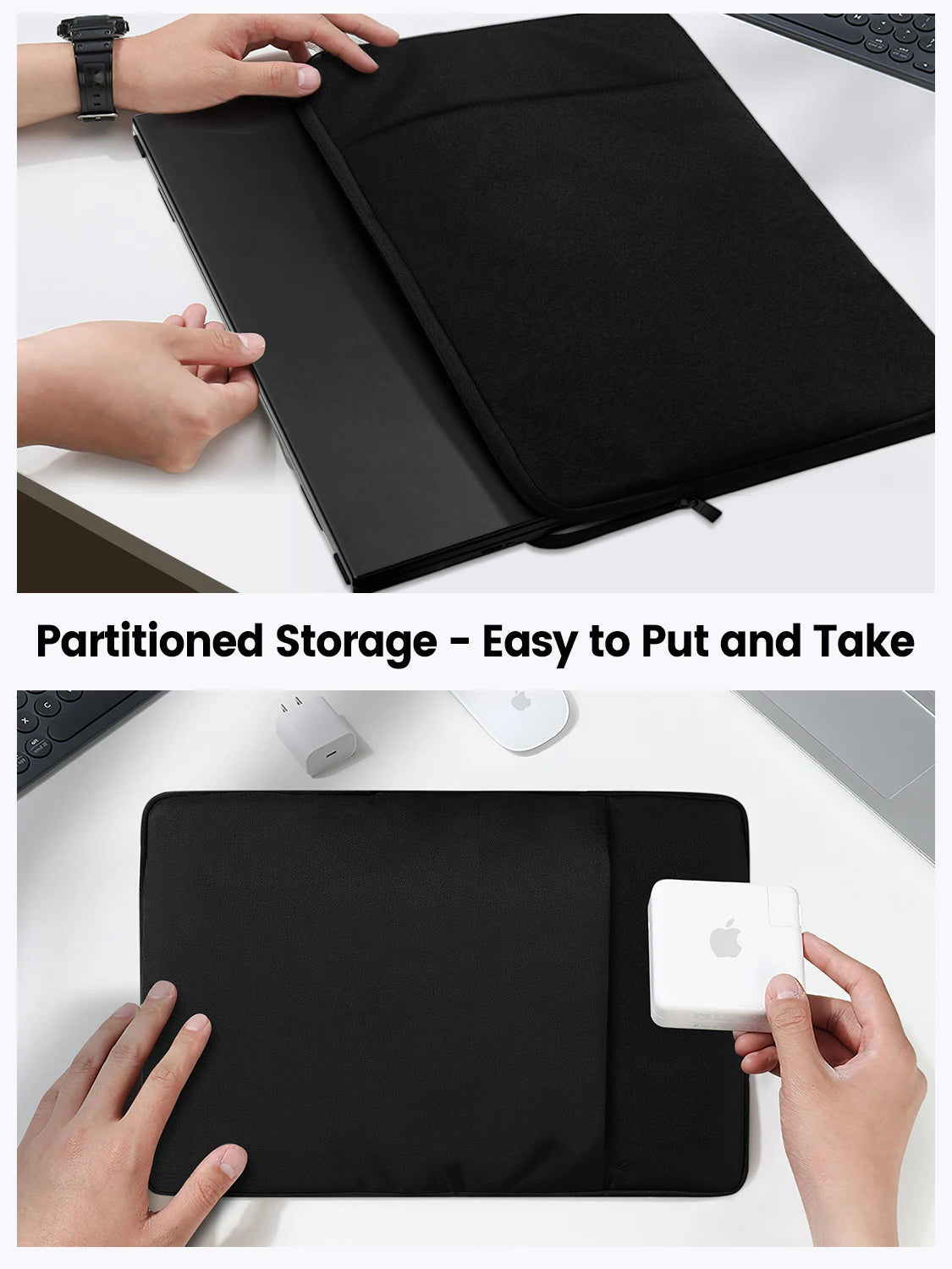 UPERFECT 18.5" 22" Portable Monitor Case Polyester Laptop Sleeve Computer Cover Bag with Pocket Zipper for 15.6"-22" Travel BAG