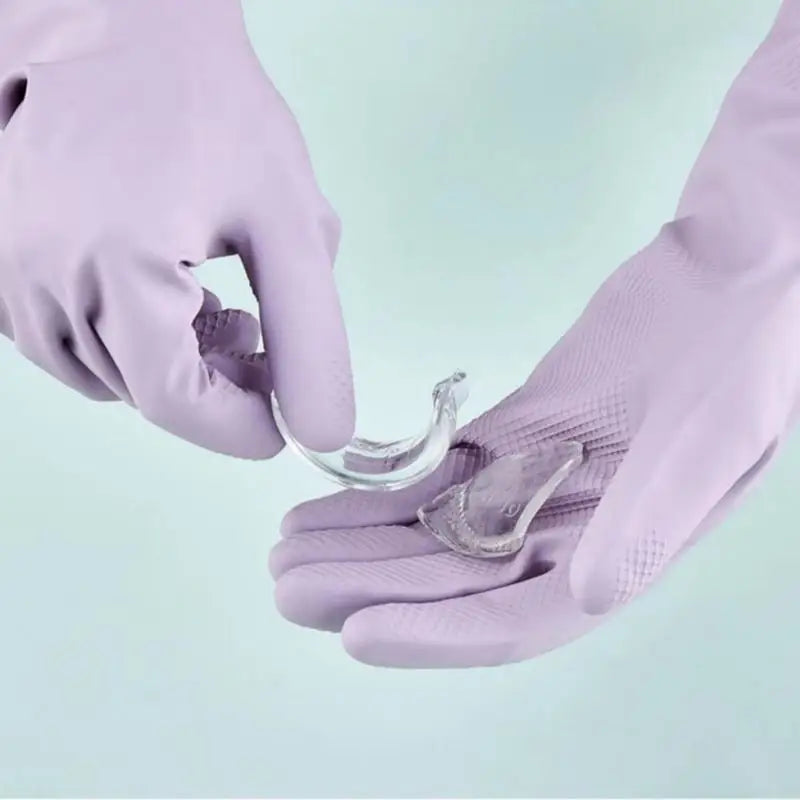 Water Resistant Dish Washing Gloves 1 Pair Durable Latex Rubber Gloves Reusable for Kitchen Cleaning Laundry Gardening Use