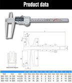 Double Internal Groove Digital Caliper 9-150mm Internal Groove Electronic Vernier Caliper Internal Hole Groove Diameter Caliper