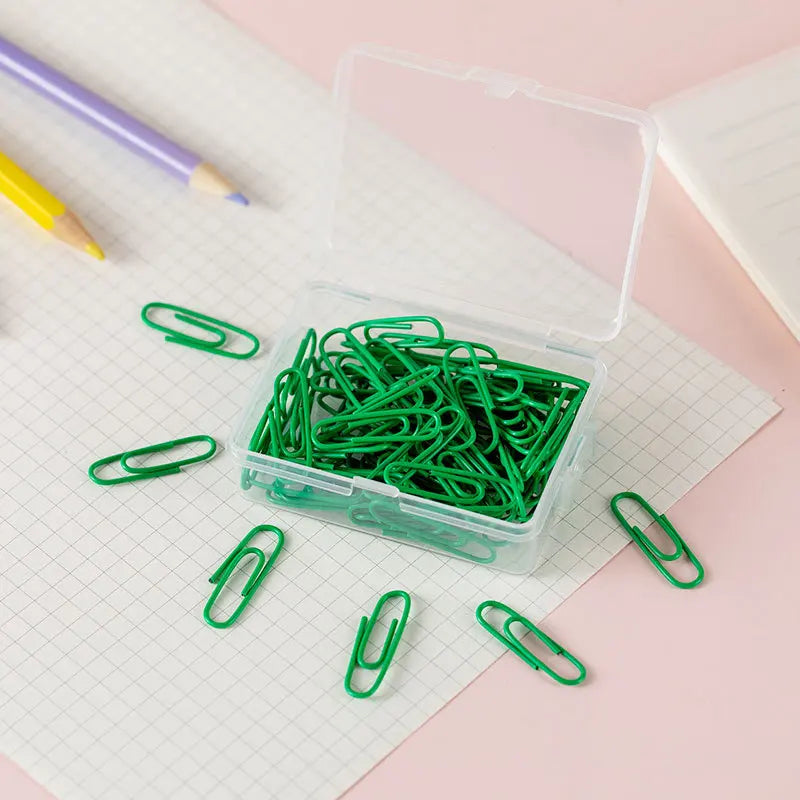 50pcs/box 28mm Macaron Colored Paper Clips, Creative Accounting Decoration Materials, Bookmarks, Paper Clips