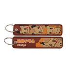 Kawaii Japanese Elf Anime Embroidery Key Fobs Key Tag Motorcycles Cars Backpack Chaveiro Keychain Fashion Keyring Friends Gifts
