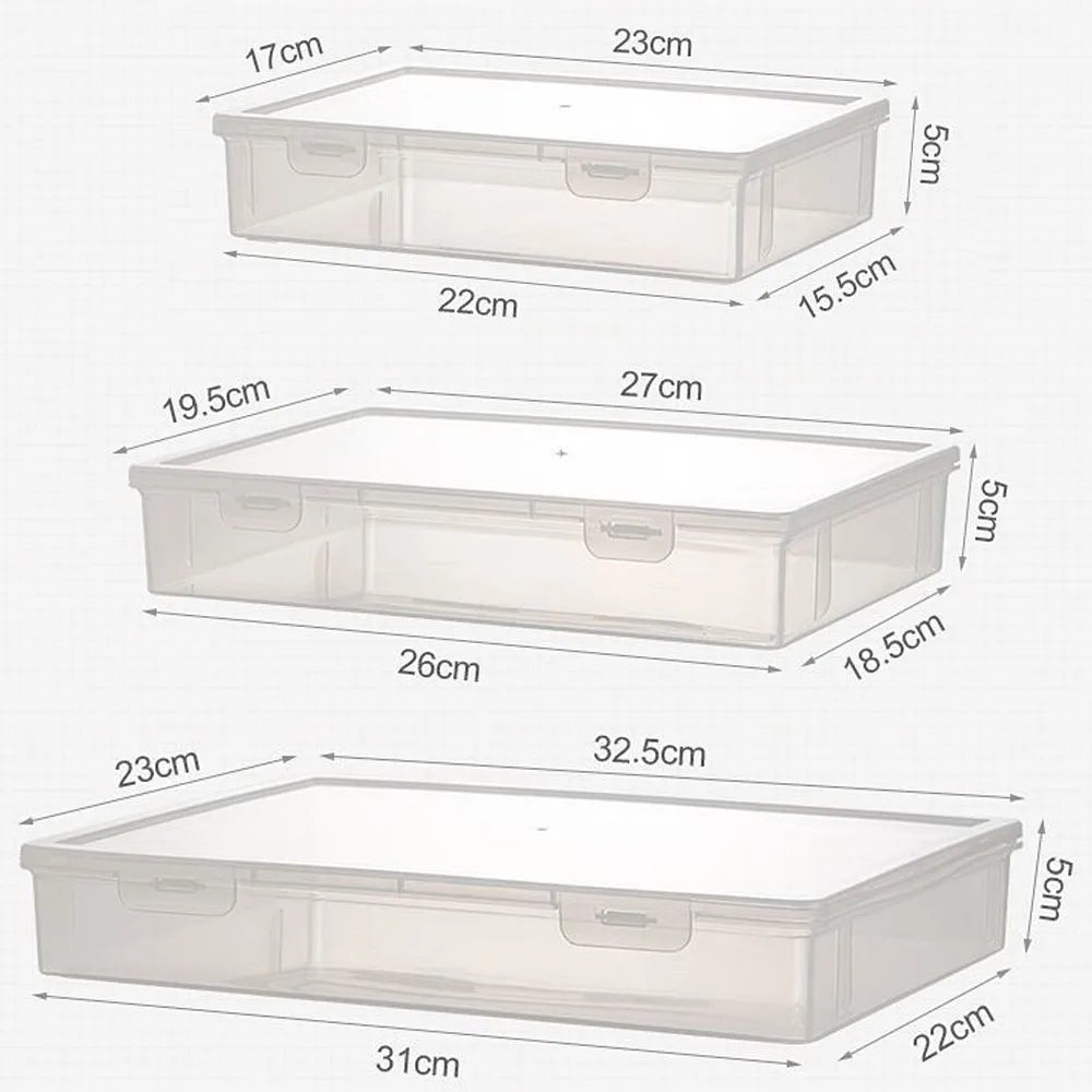 A4 Dust Proof Document Organizer Storage Box Black Transparent Simple Certificate File Box Container for Easy Organization
