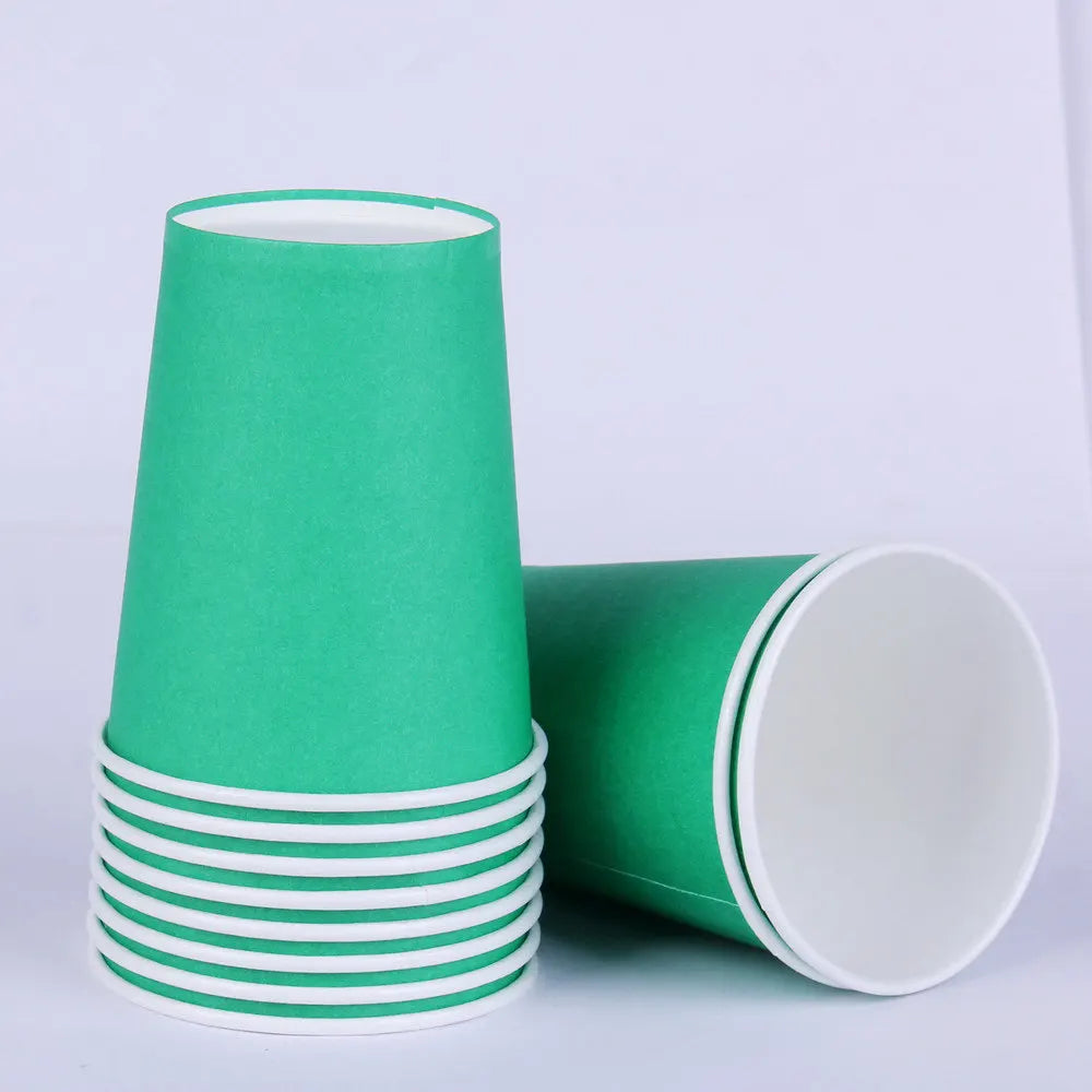 Solid Color Disposable Tableware Set Party Supplies Paper Plates Cups Wedding Birthday Party Decorations Adult Favor