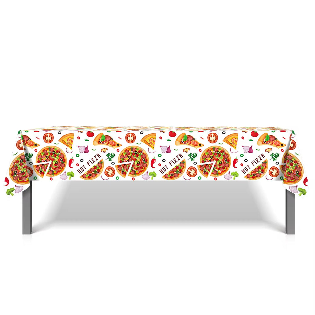 130*220cm Pizza PE Table Cover Birthday Party Decorations Plastic Tablecloth Disposable Party Supplies