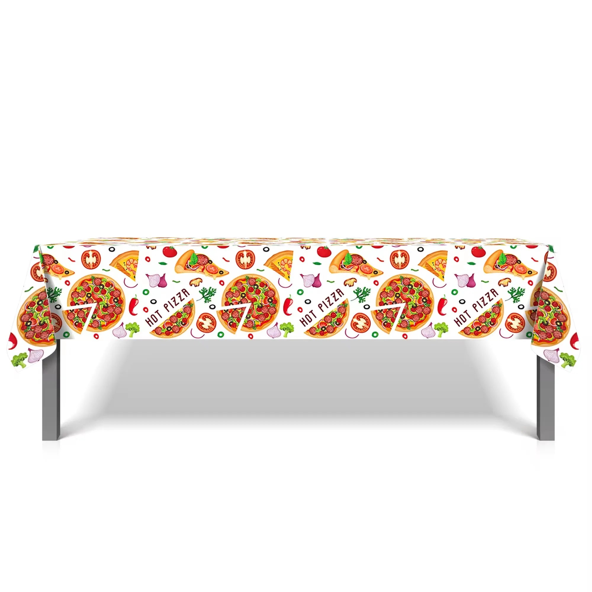 130*220cm Pizza PE Table Cover Birthday Party Decorations Plastic Tablecloth Disposable Party Supplies