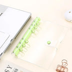 Lightweight Pvc Loose-Leaf Shell 6 Holes A6 Transparent Loose-Leaf Shell, Color Clip, Simple Candy Color Album Shell
