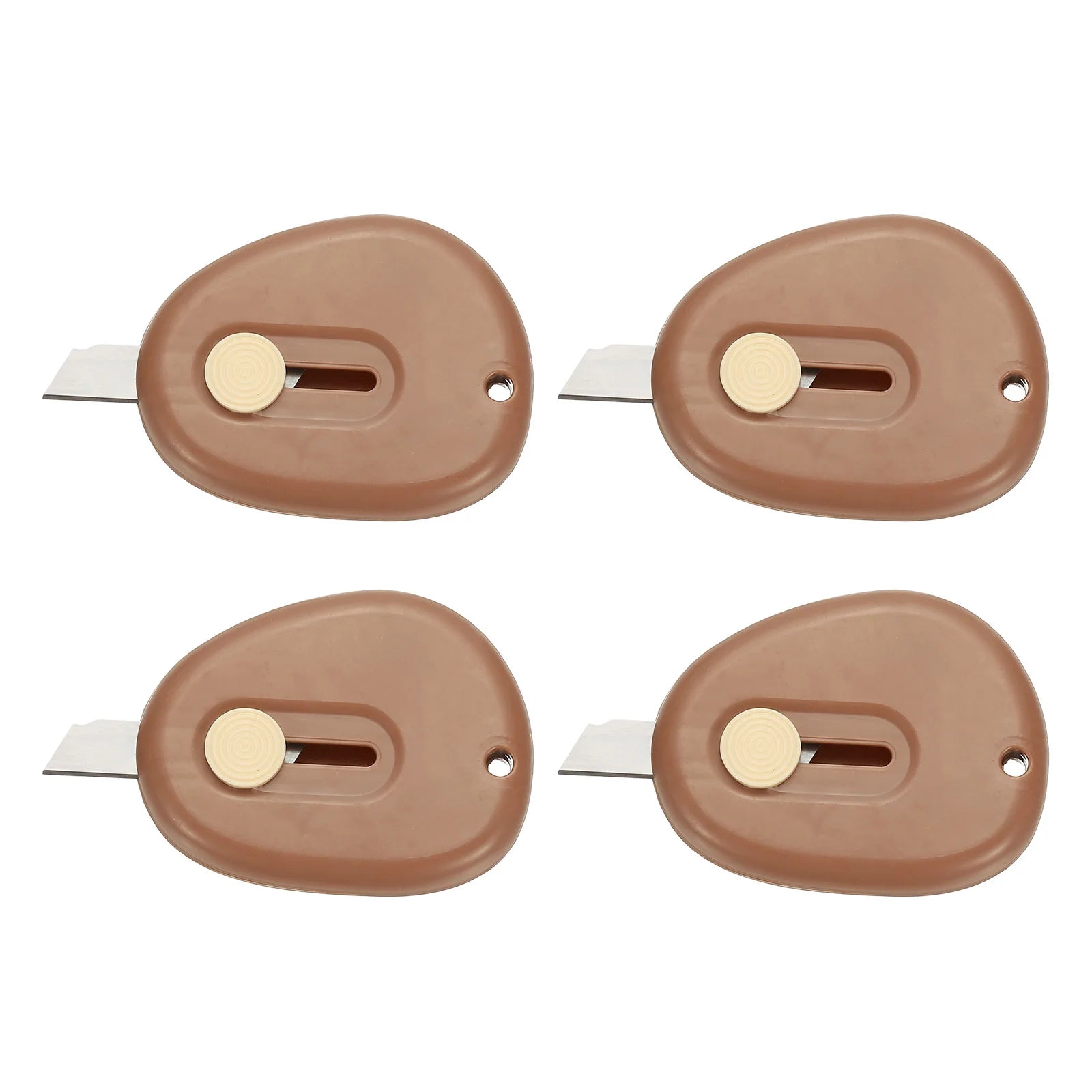 4/8Pcs Mini Box Cutters Retractable Small Utility Knife Portable Cute Letter Envelope Opener with Keychain Hole Office Supplies