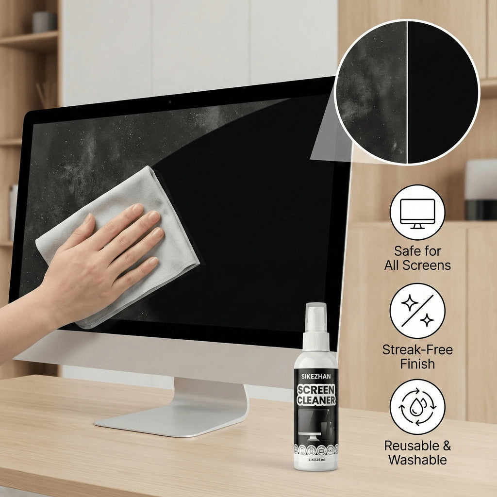 Screen Cleaner Kit Spray with Microfiber Polishing Cloth Streak Free Cleaning Solution for MacBook iPad Laptop TV Display