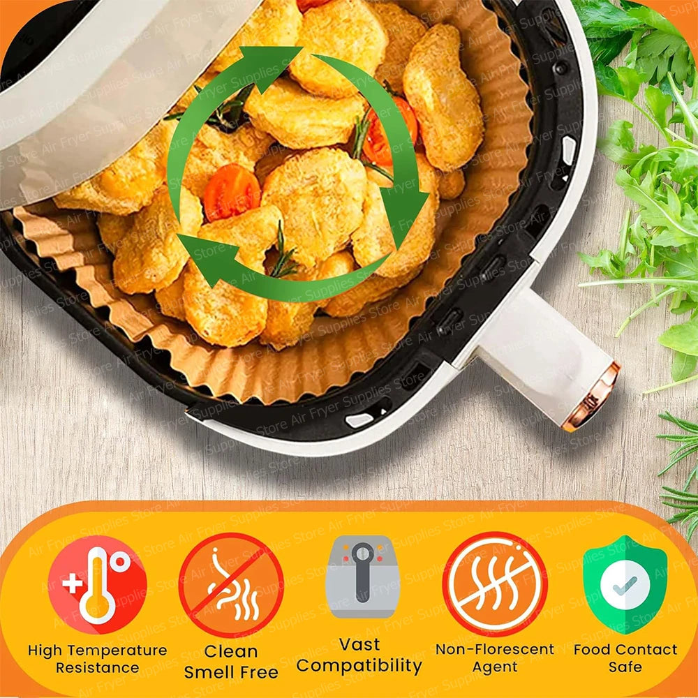 Air Fryer Baking Paper Square Air Fryer Parchment Paper Liners for Ninja/Cosori/Instant Pot 3-12L Airfryer Kitchen Accessories