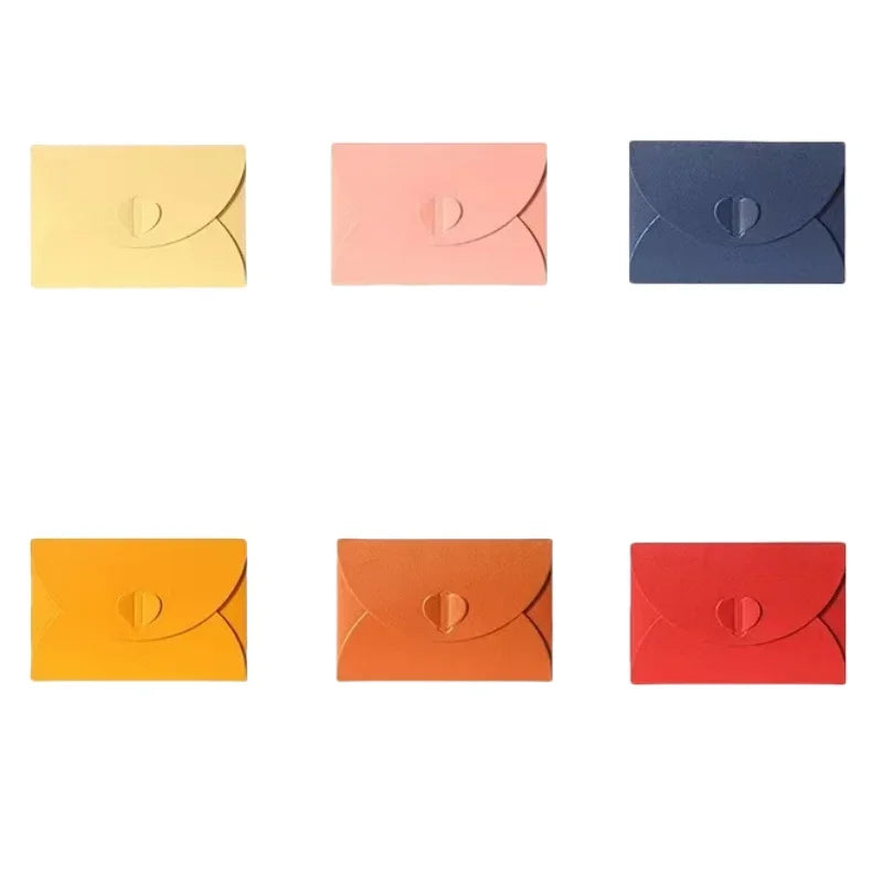 20pcs Colored pearlescent Envelope Thick Cardboard Small Foldable DIY Paper Envelopes Self Locking Buckle Letter Gift Card Cover