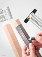 Precision Marking Ruler 200/300/400mm Stainless Steel Marking T-Rule 180mm Angle Ruler Automatic Pencil Scribing Mark Line Gauge