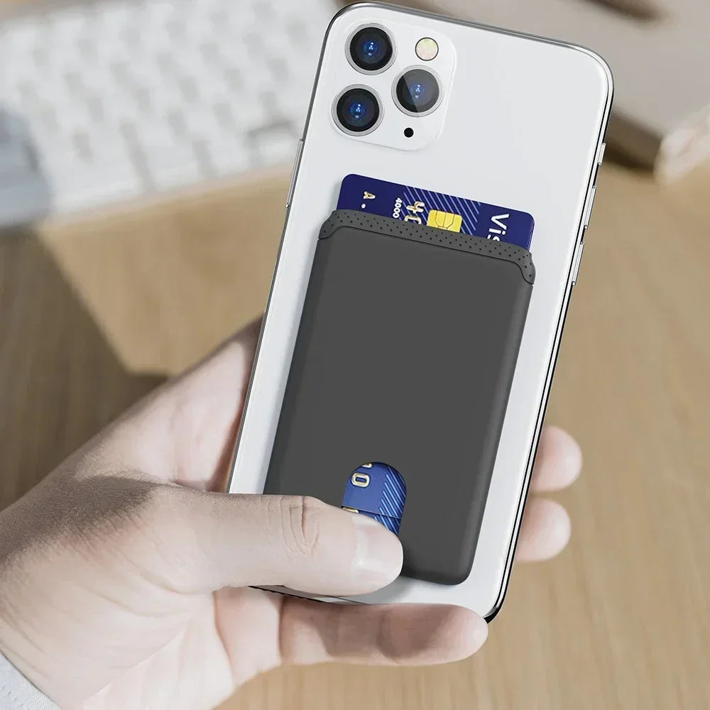 Fashion Sticker Credit Card Holder 3M Mini Adhesive Soft Silicone Mobile Phone Wallet Phone Holder Compatible for Phone Android