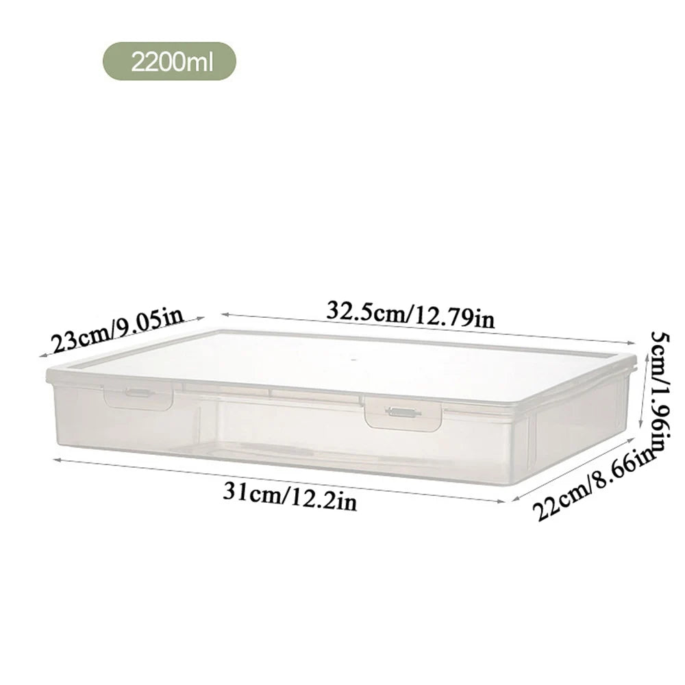 Plastic Document Organizer Organized Clear Square Shape Storage Box Organizing Box With Buckles Certificate File Storage Case