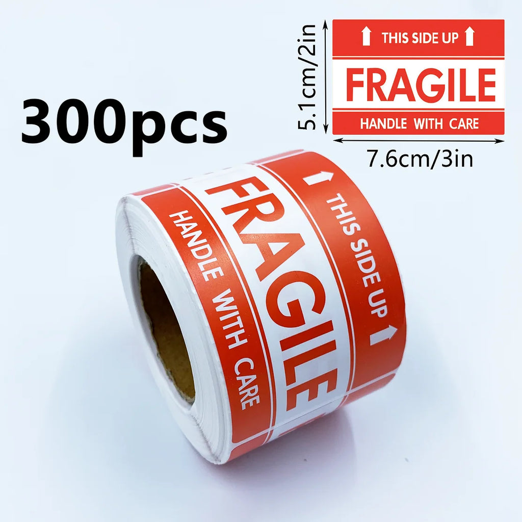 300/600pcs Fragile Stickers "Handle with Care" Packaging, Paper Labels for Safe Shipping Cartons Boxes, Moving,Glass Packages
