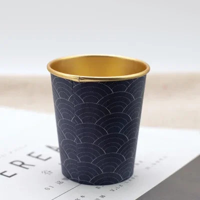50pcs/pack 7oz/210ml Gold Foil Paper Cup Household Commercial High-end Disposable Cup Water Cup Tea Cup Coffee Cup Customization