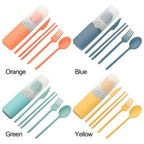 Wheat Straw Portable Reusable Spoon Fork Spoon Portable Cutlery Sets With Case Tableware Set