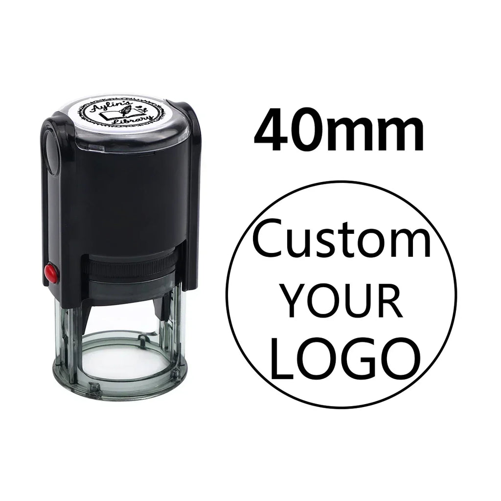 Custom Self-Inking Stamp 25/30/40/50mm Round LOGO Design Personalized Text Press-type Inking Stamp for Wedding Invitation Envelo