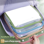 A4 Accordion File Folder Translucent 13 Pockets Expanding Letter Labels School Home Office Document Receipt Filing Organizer