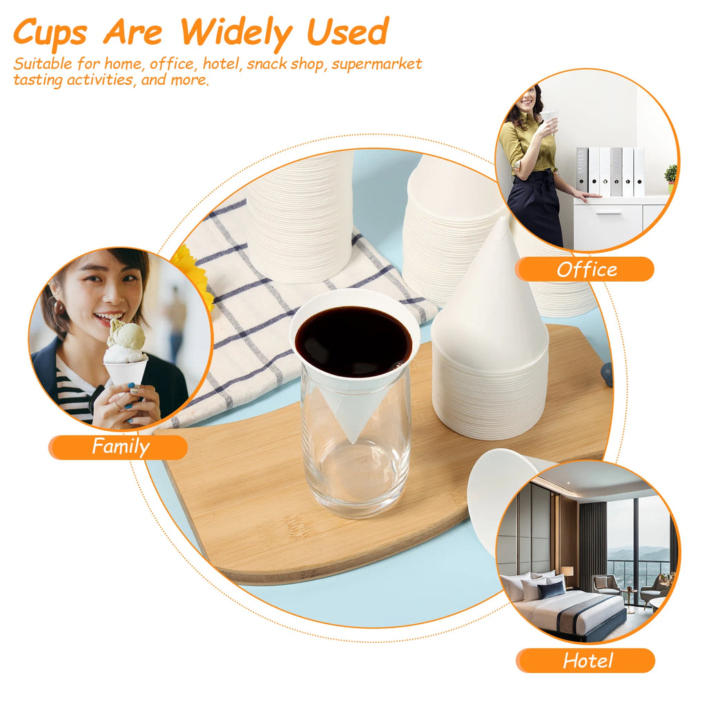 200Pcs Ice Cream Cone Paper Cover Single Use Paper Cone Cup Birthday Party Decor Dog Skye Disposable Tableware Cup Plate