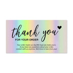 50 Pcs Thank You For Supporting My Small Business Reflective Laser Appreciate Cards Greeting Postcard For Online Retail Shopping